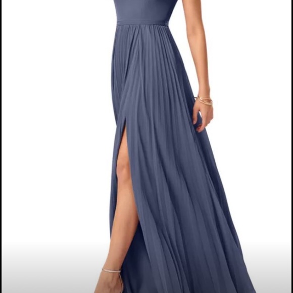 Azazie Bridesmaid Dress with pockets - Stormy Blue size 0 - Picture 3 of 6